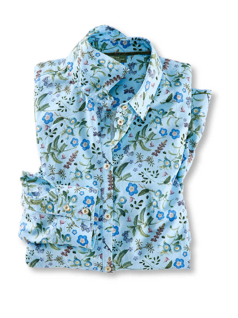 Hellblaue Damenbluse mit Hemdkragen