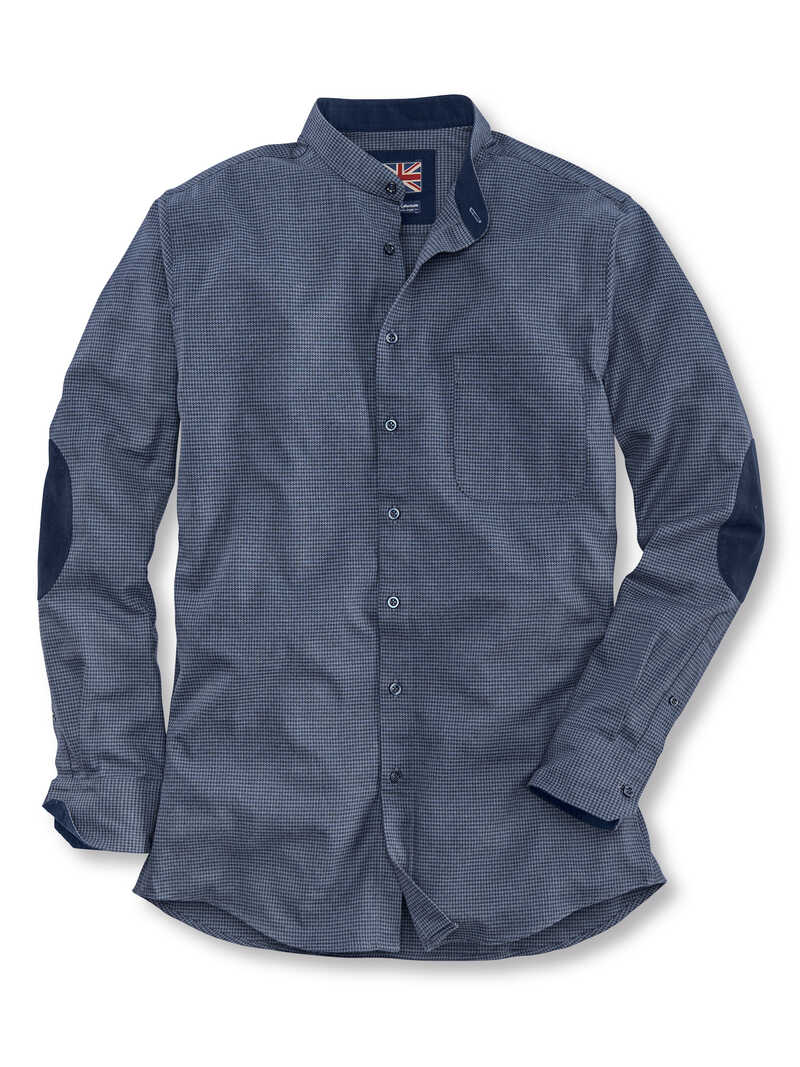 Alternatives Bild 1 zu Stehkragenhemd Hahnentrittmuster