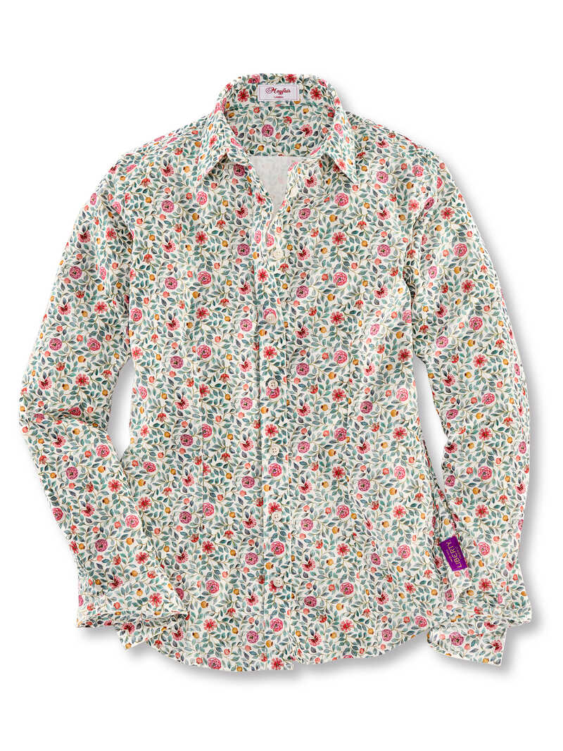 Alternatives Bild 1 zu Weie Feincordbluse mit LIberty-Print Rosehip