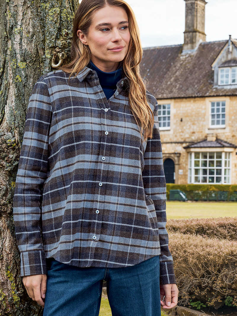 Alternatives Bild 3 zu Blaues Karo-Overshirt