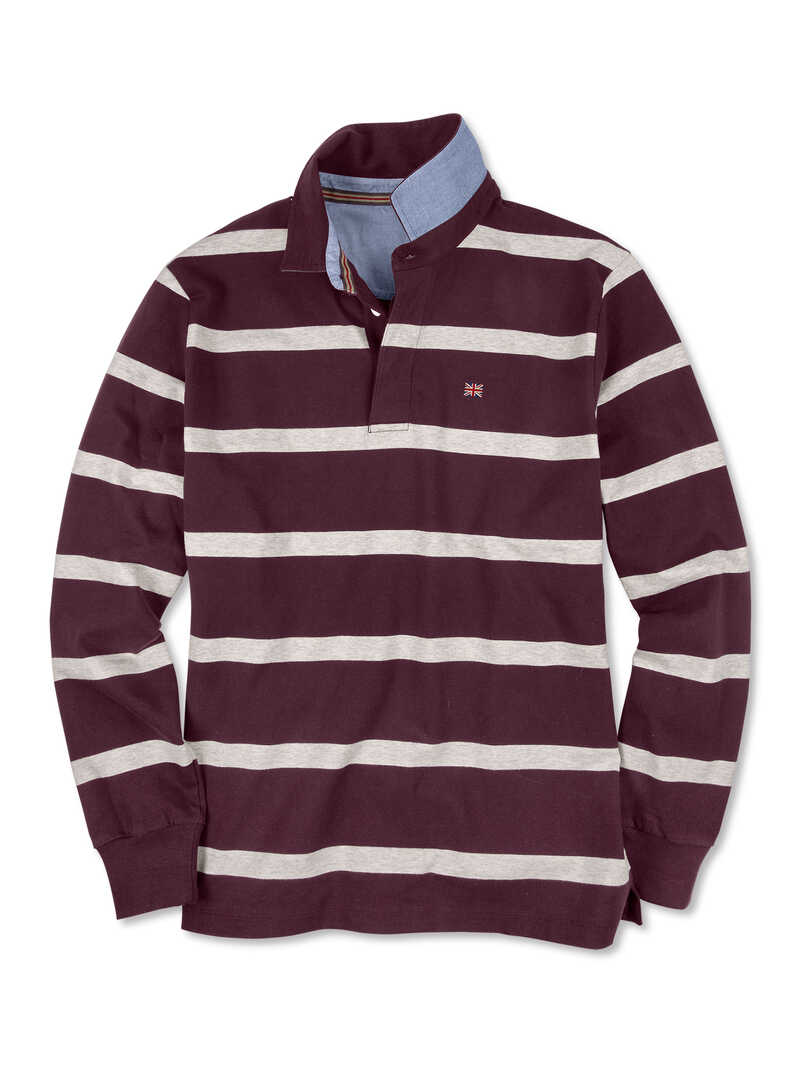 Alternatives Bild 1 zu Rugbyshirt Rot-Wei