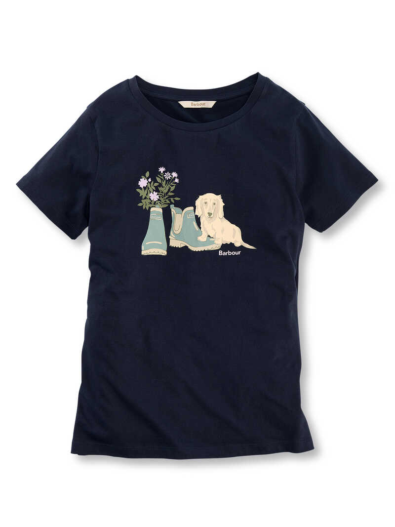 Alternatives Bild 1 zu Damenshirt mit Dackel & Gummistiefeln