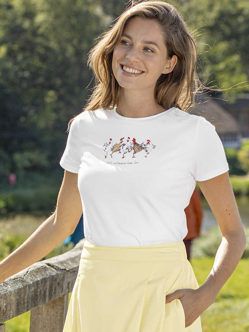 Alternatives Bild 3 zu Wei�es T-Shirt mit H�hnerprint
