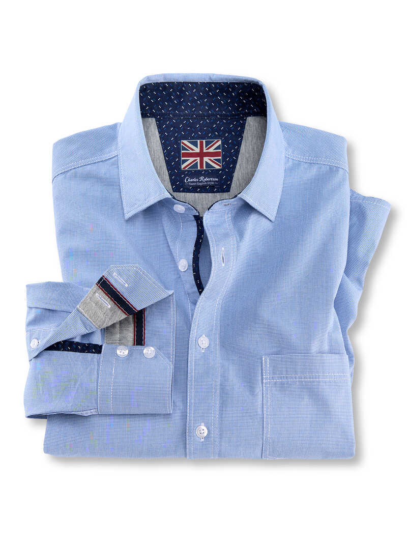 Produktbild zu Hemd mit Mini-Hahnentritt-Dessin