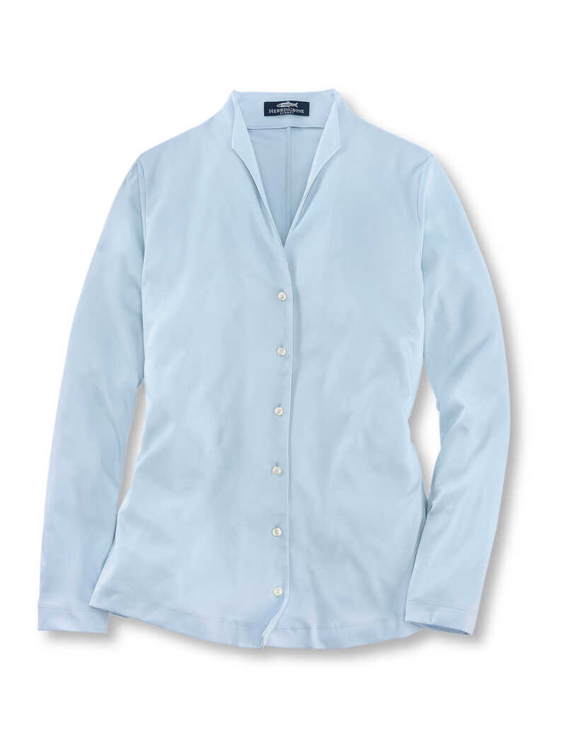 Produktbild zu Jerseybluse mit Kelchkragen aus Swiss Cotton