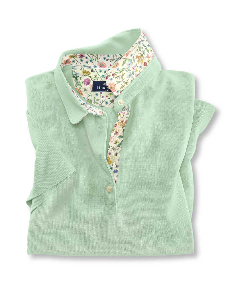 Produktbild zu Poloshirt mit Bubikragen & Liberty-Print