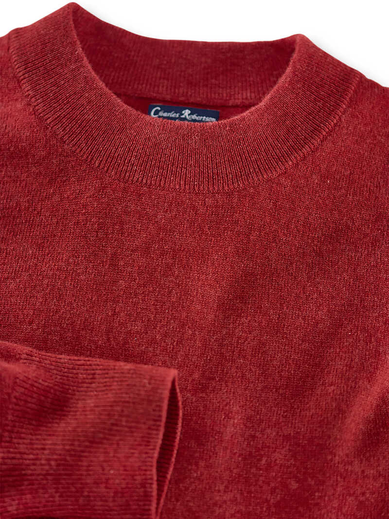 Alternatives Bild 2 zu Roter Wollpullover mit Stehkragen