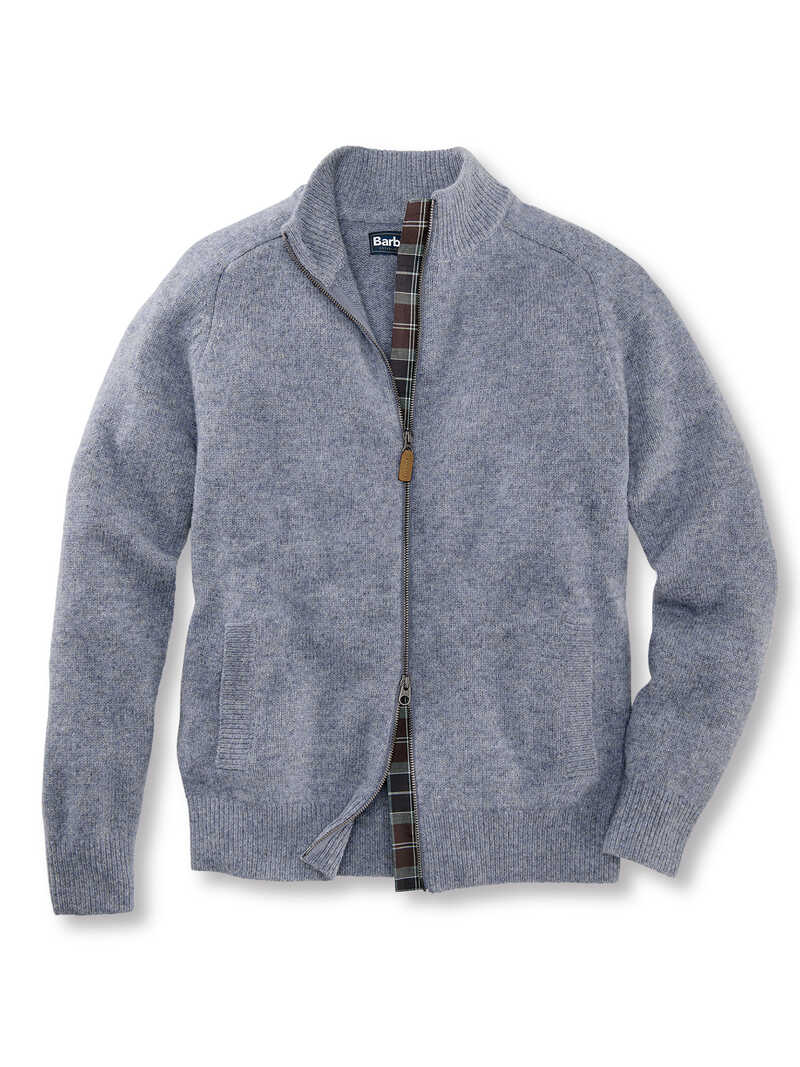 Produktbild zu Zip-Strickjacke mit Stehkragen