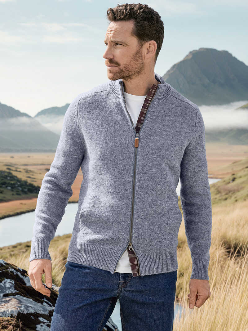 Alternatives Bild 3 zu Zip-Strickjacke mit Stehkragen