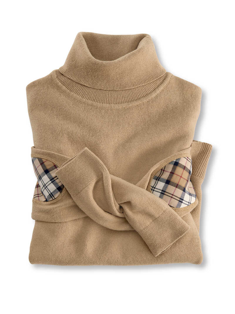 Produktbild zu Rollkragenpullover mit rmelpatches