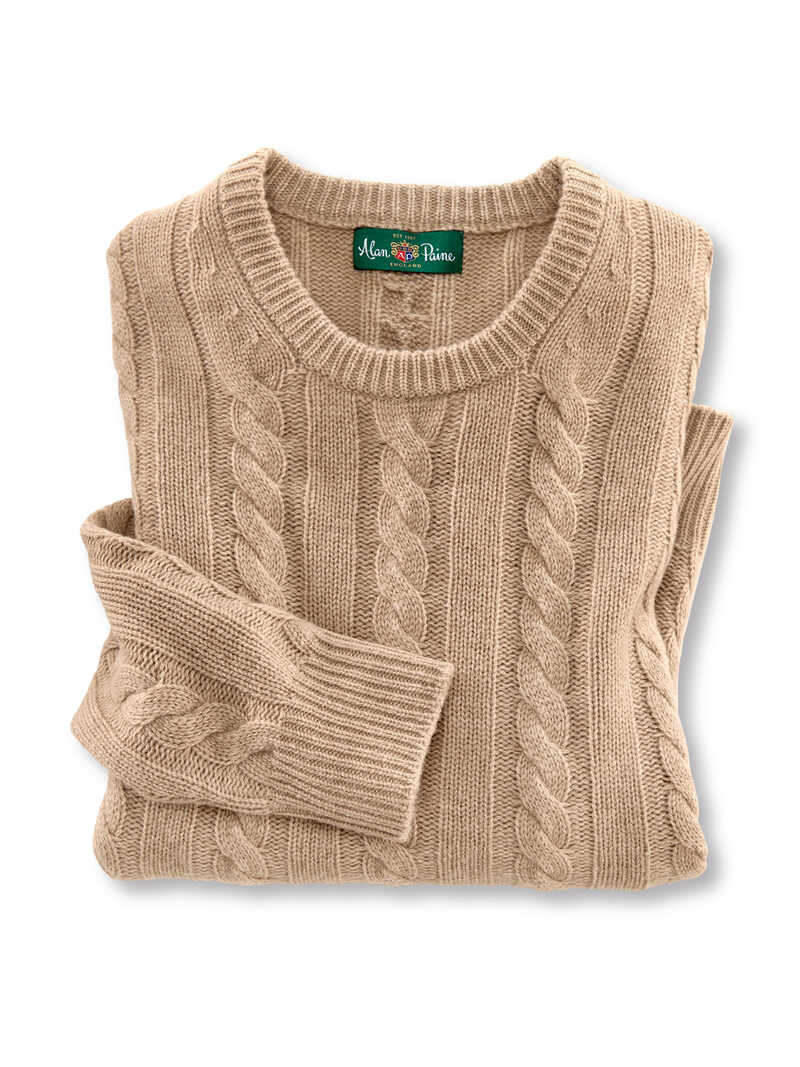 Alternatives Bild 1 zu Zopfstrick-Pullover mit Kaschmir