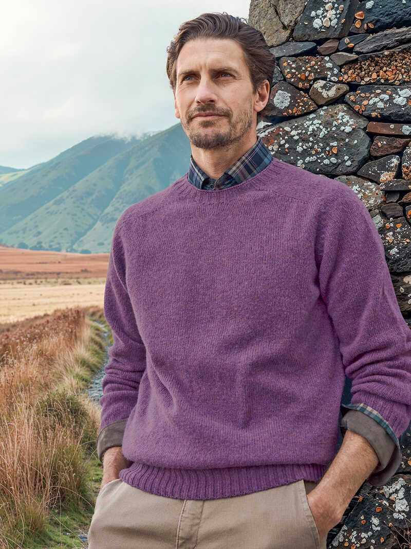 Produktbild zu Lila Shetland-Pullover Pennan Bay