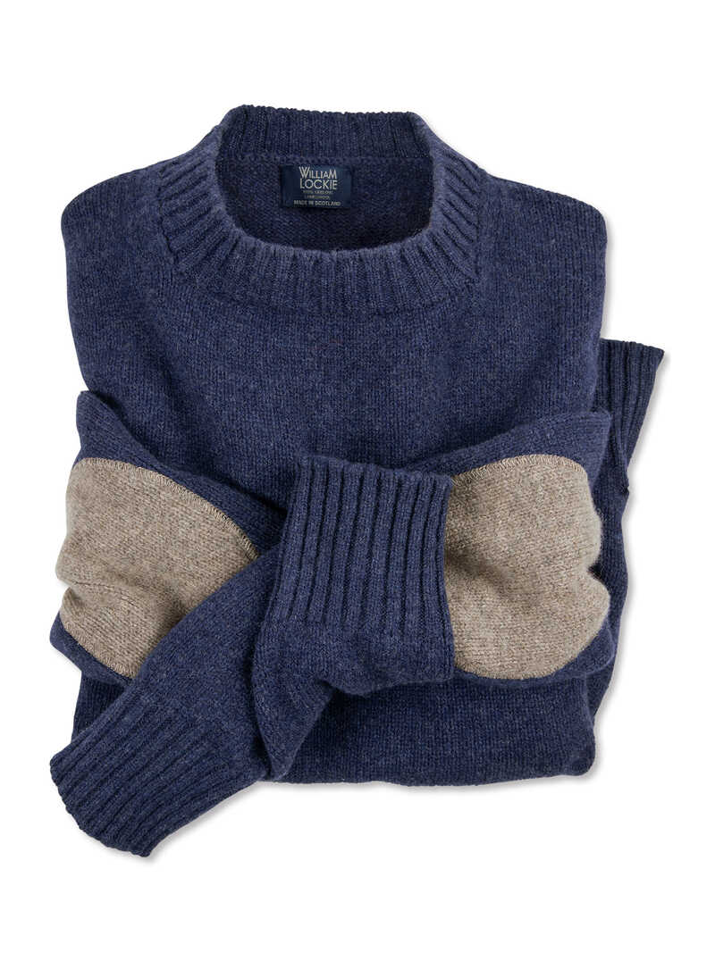 Produktbild zu Schurwollpullover aus Geelong Lambswool mit rmelpatches