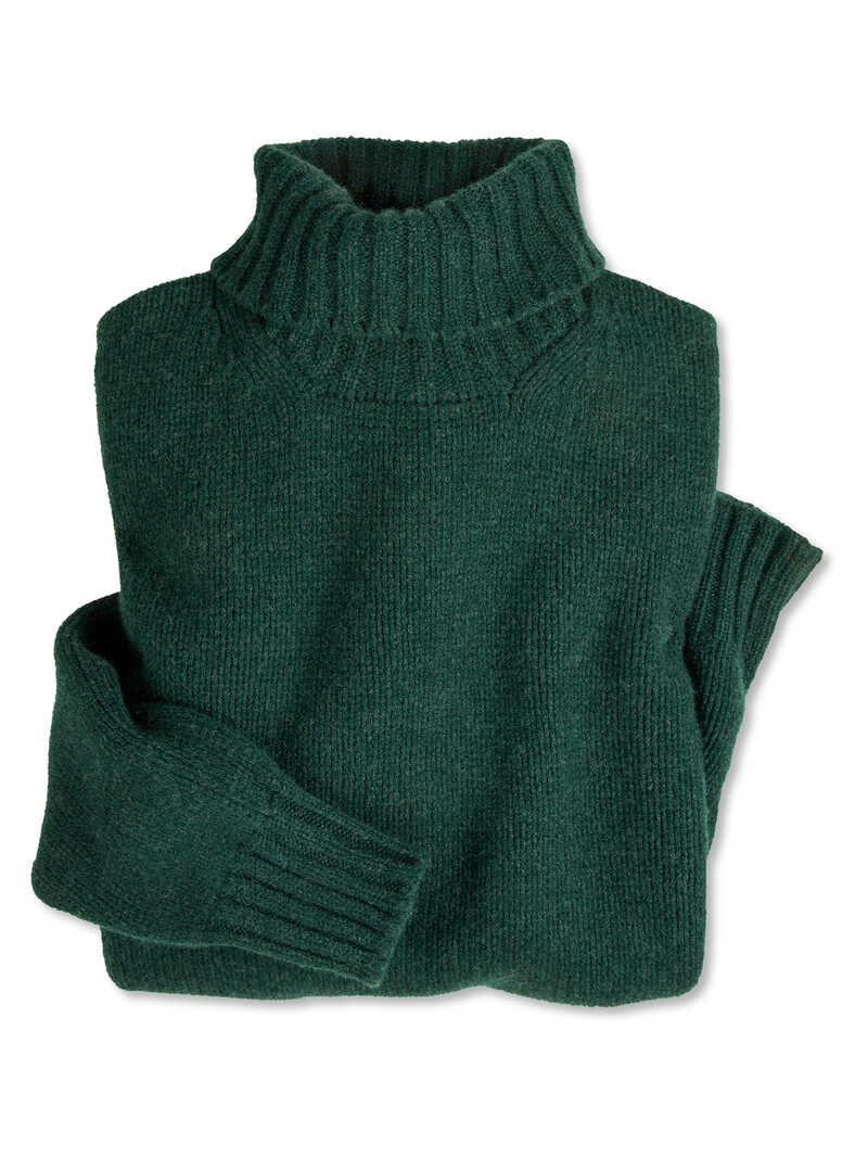 Produktbild zu Grner Rollkragenpullover Geelong Lambswool