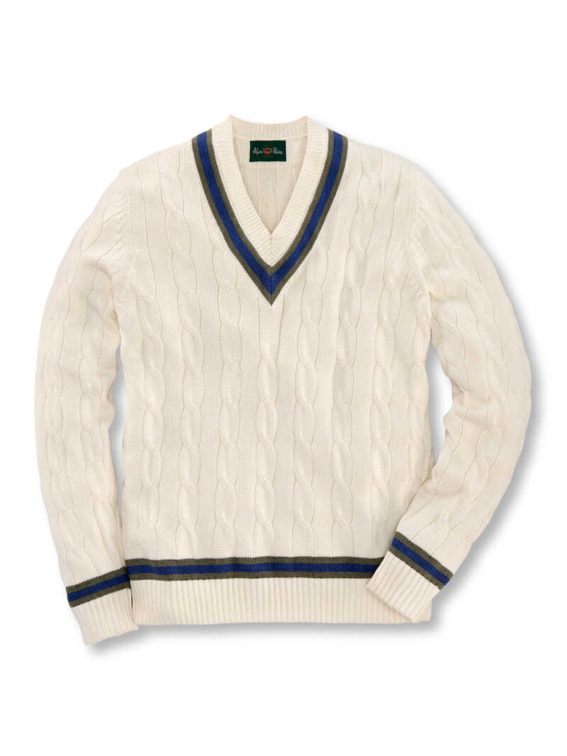 Produktbild zu Wei�er Tennispullover mit V-Neck