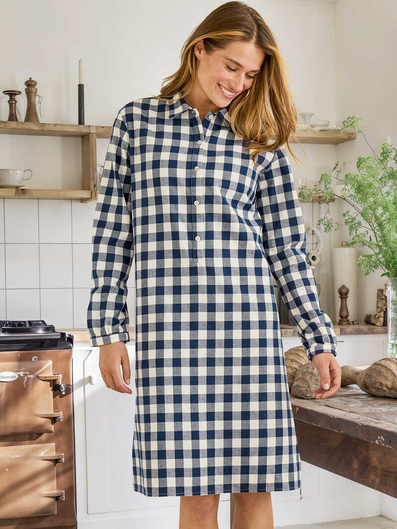 Produktbild zu Flanell-Schlafshirt mit Vichykaro