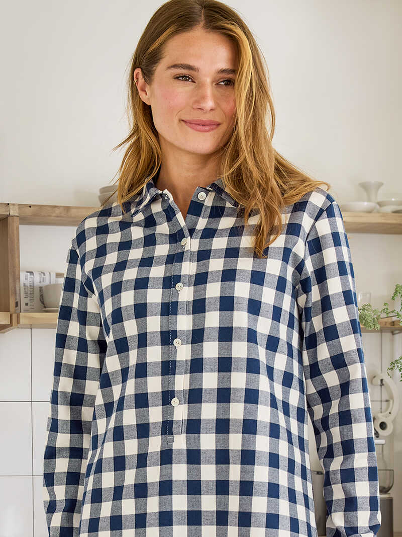 Alternatives Bild 2 zu Flanell-Schlafshirt mit Vichykaro