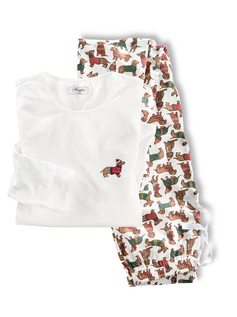 Produktbild zu Weihnachts-Pyjama mit Dackel-Print