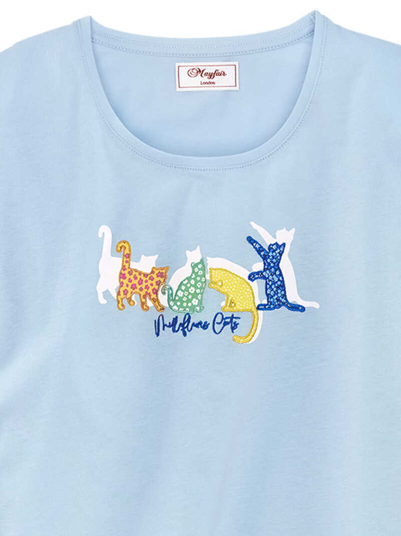 Alternatives Bild 1 zu Kurzarm-Nachthemd Millefleurs Cats