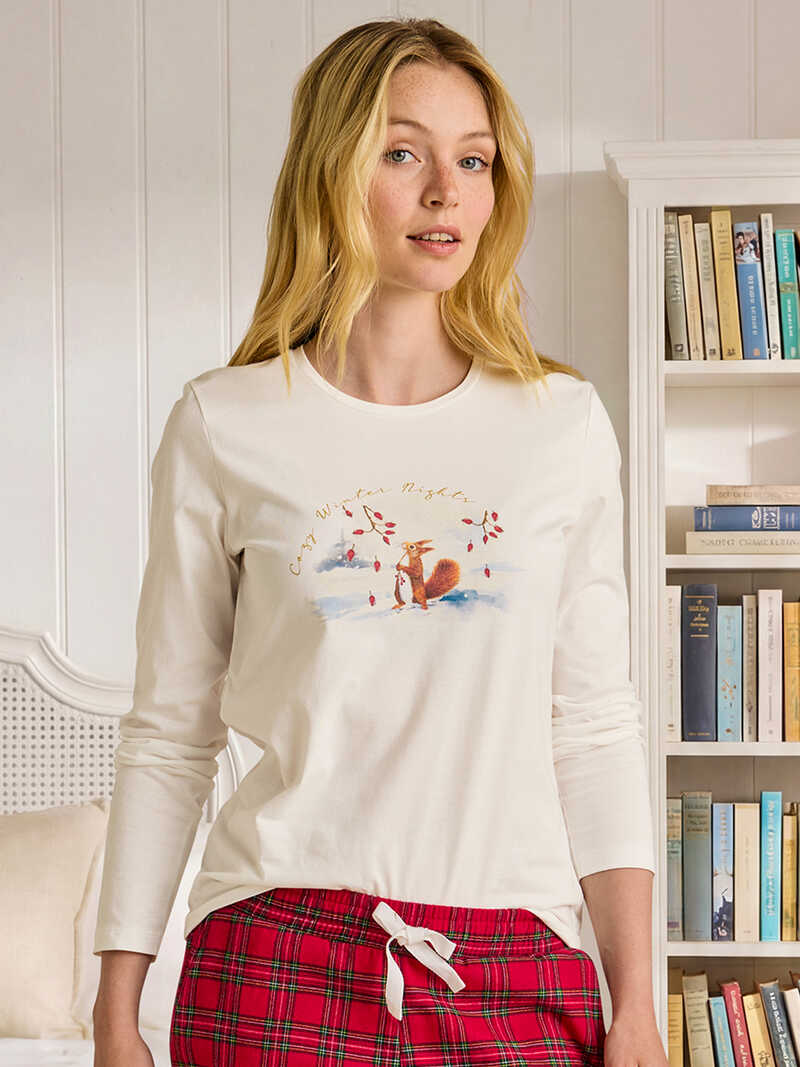 Alternatives Bild 2 zu Pyjama Winter Squirrel mit Karohose