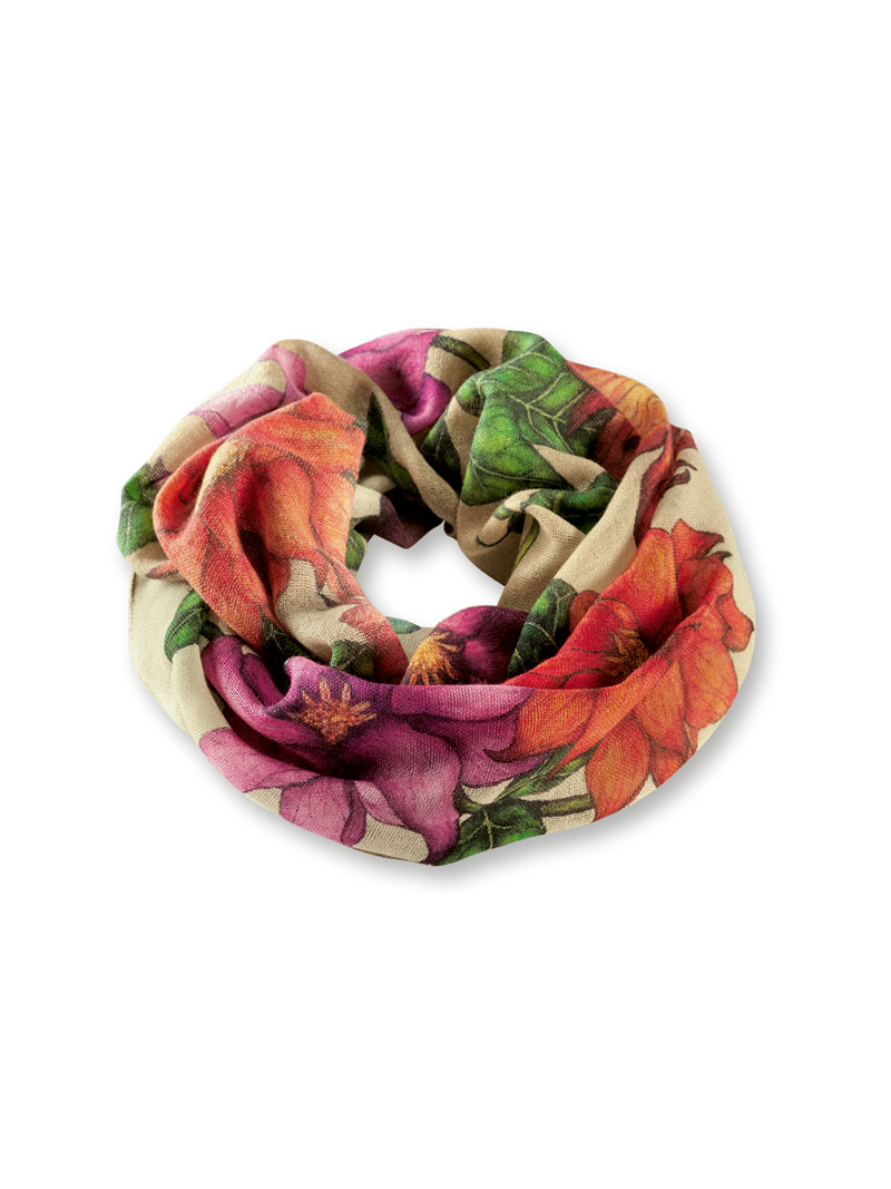 Alternatives Bild 1 zu Woll-Loopschal mit Blumen
