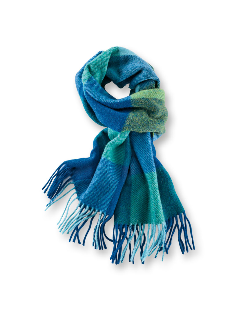 Produktbild zu Karierter Lambswool-Schal