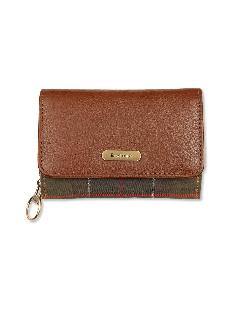 Produktbild zu Leder-Geldbrse mit Barbour Tartan