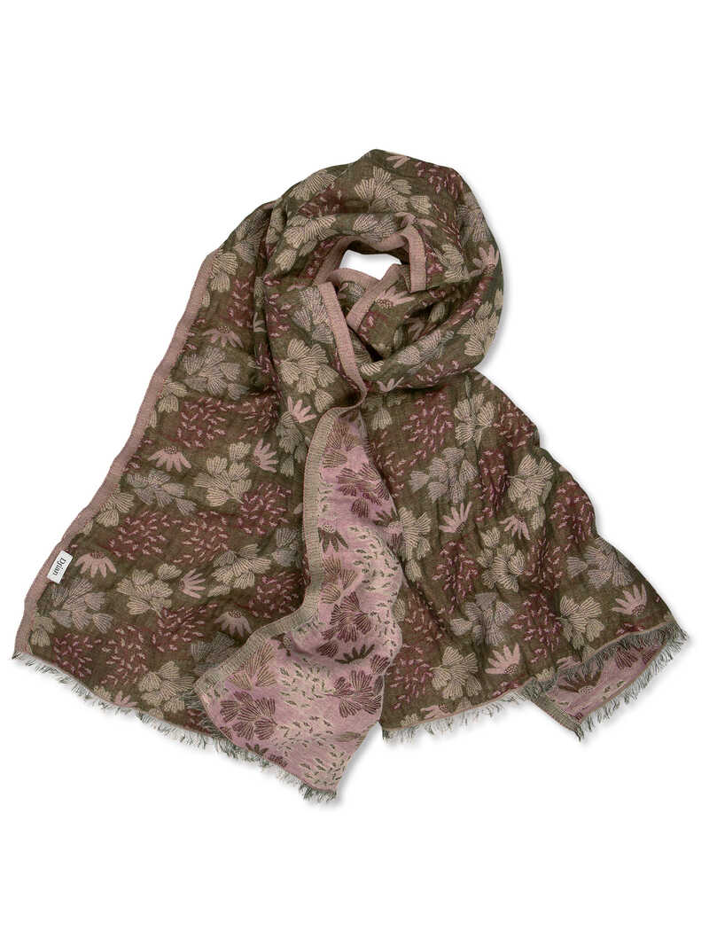 Produktbild zu Jacquard-Schal Blumen Bio-Baumwolle