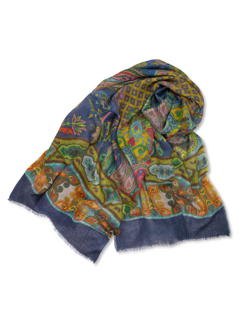 Produktbild zu Kaschmirschal Paisleys Fischgratgewebe