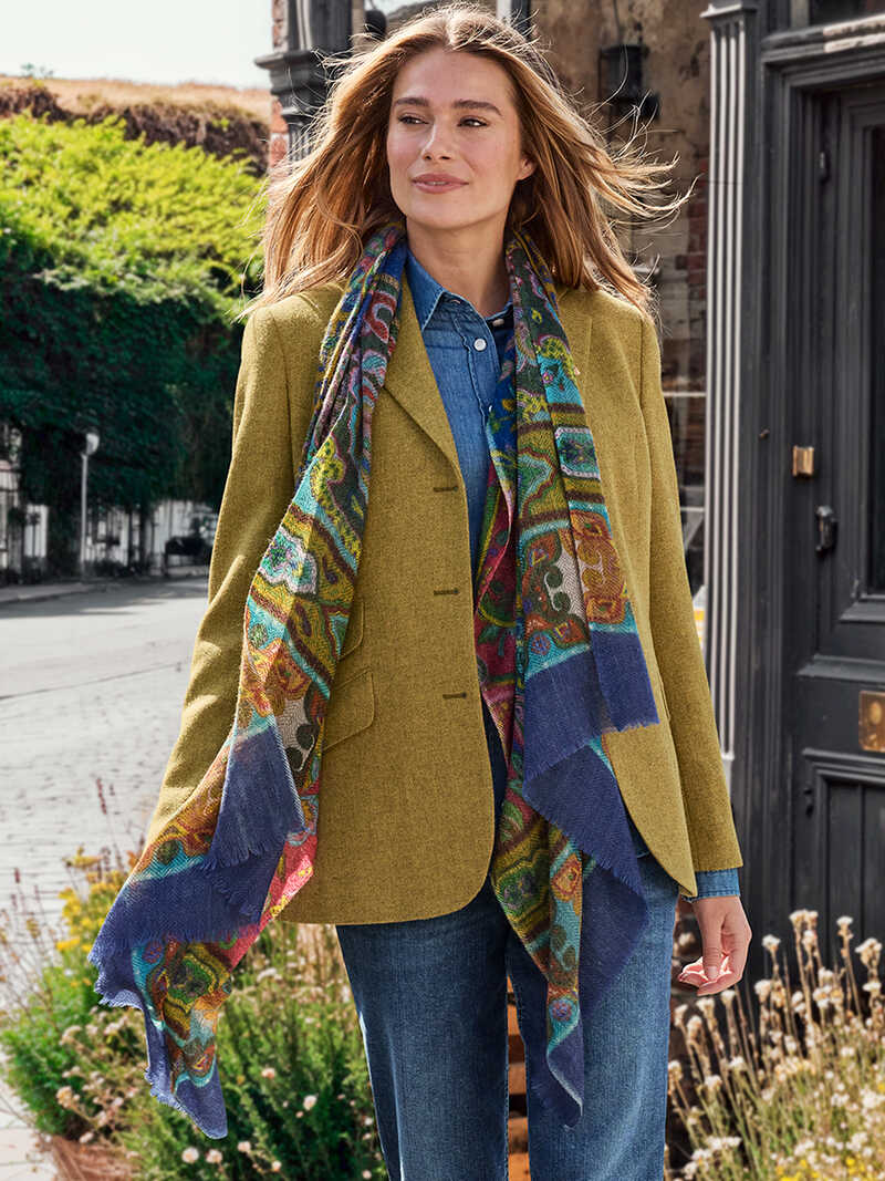 Alternatives Bild 1 zu Kaschmirschal Paisleys Fischgratgewebe