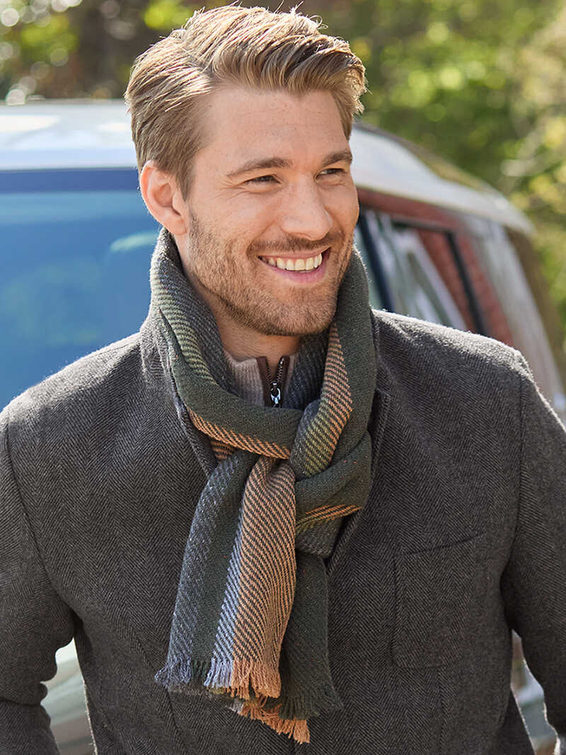 Alternatives Bild 2 zu Irischer Streifenschal aus Donegal-Wolle