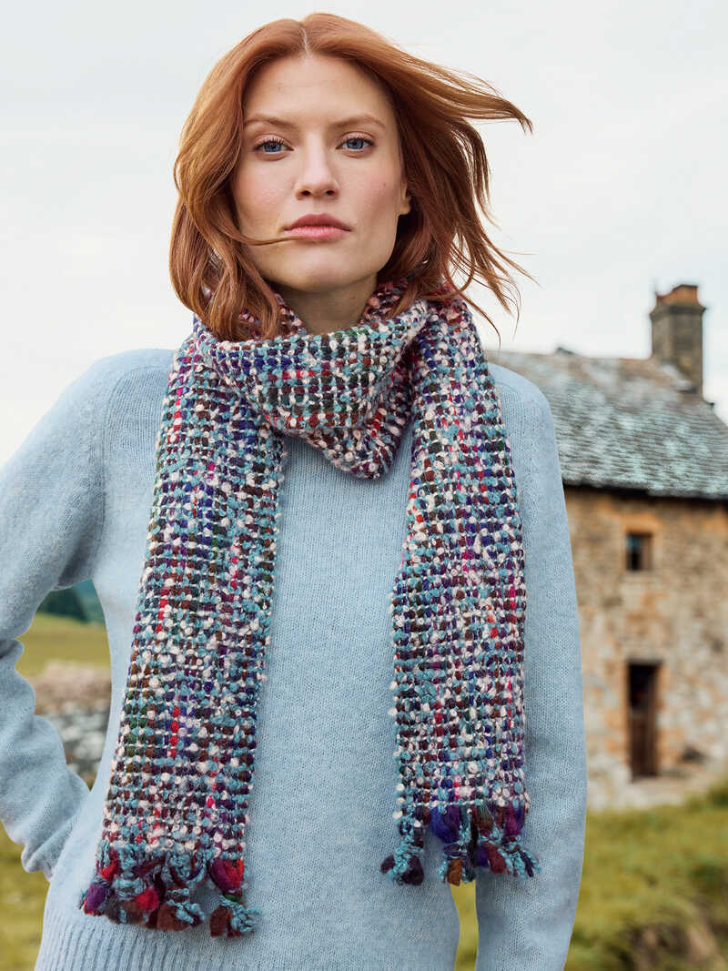 Produktbild zu Wollschal in Tweedoptik