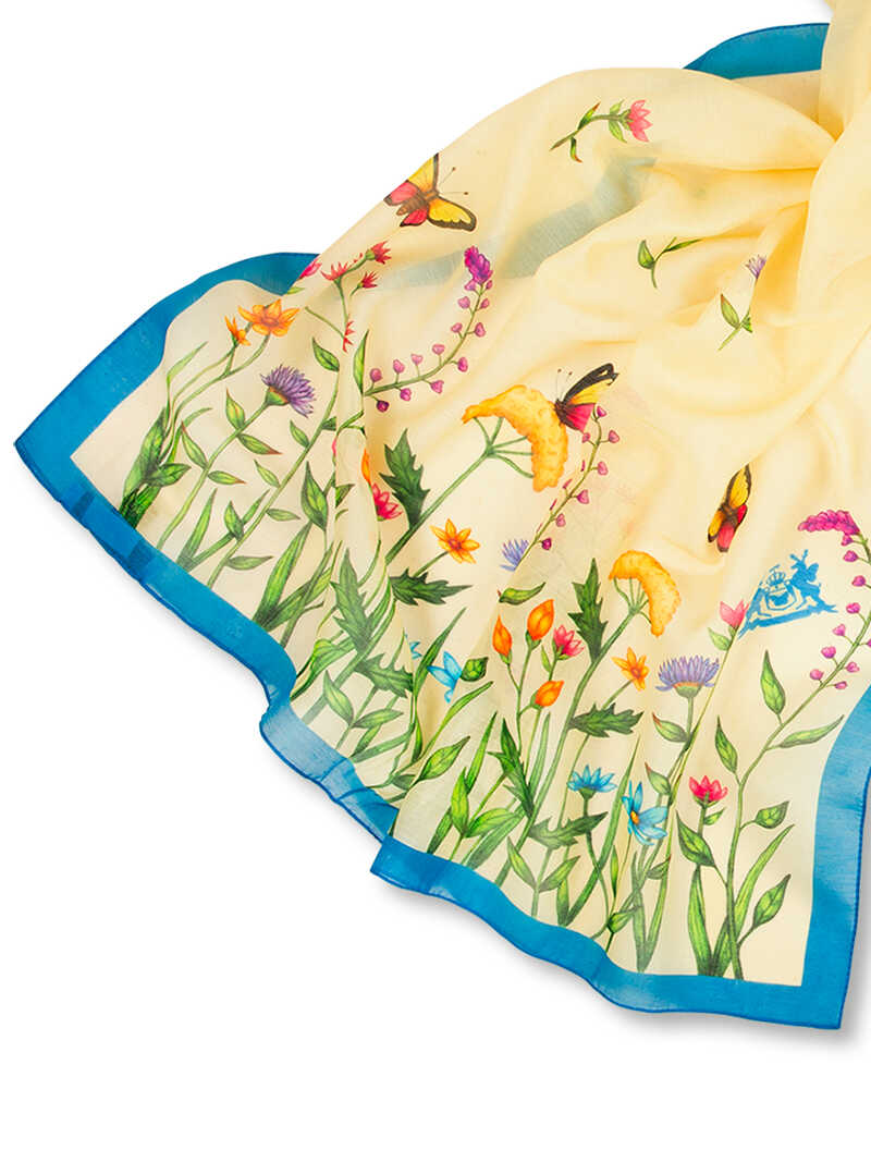 Alternatives Bild 1 zu Seidenschal mit Blumen