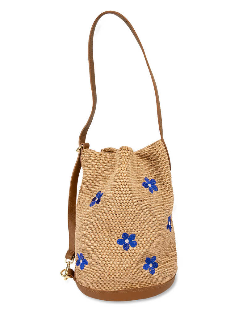 Produktbild zu Barrel Bag aus Raffia-Stroh