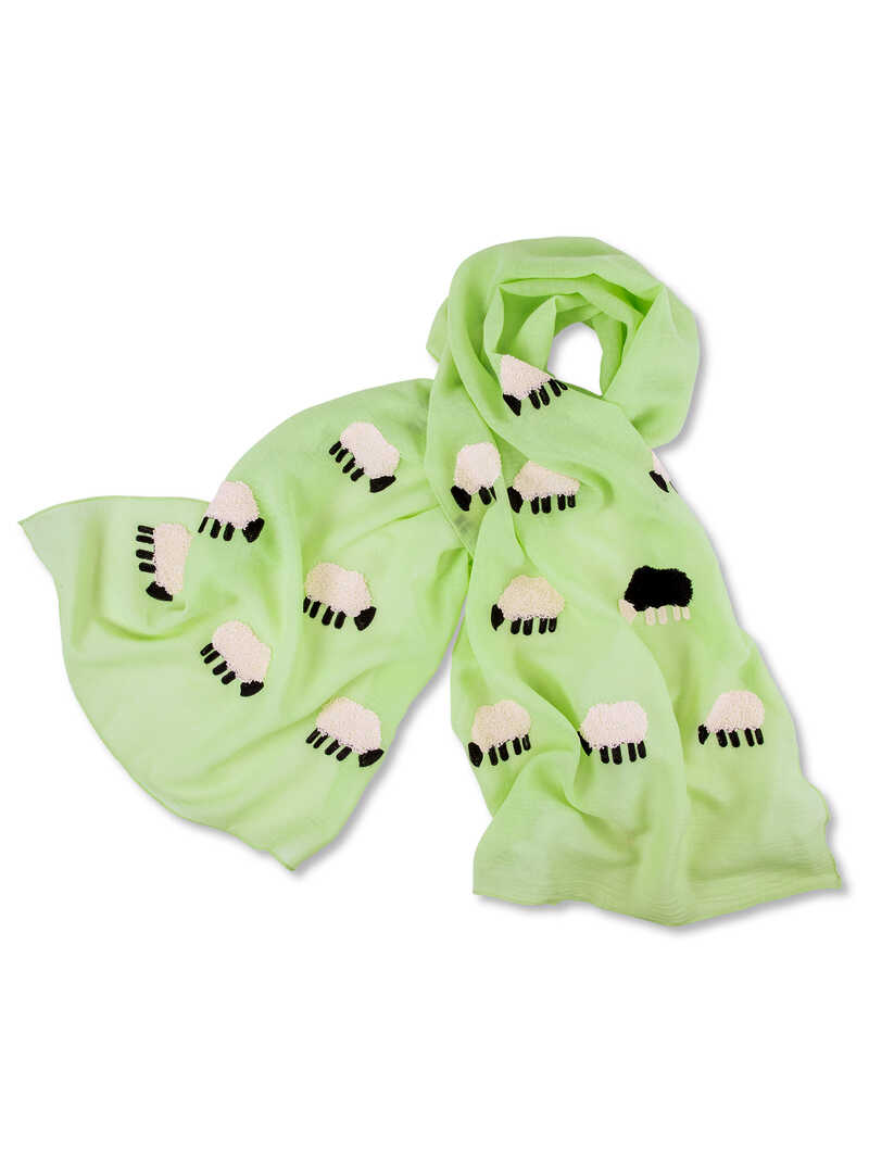 Produktbild zu Musselin Schal mit Schafen