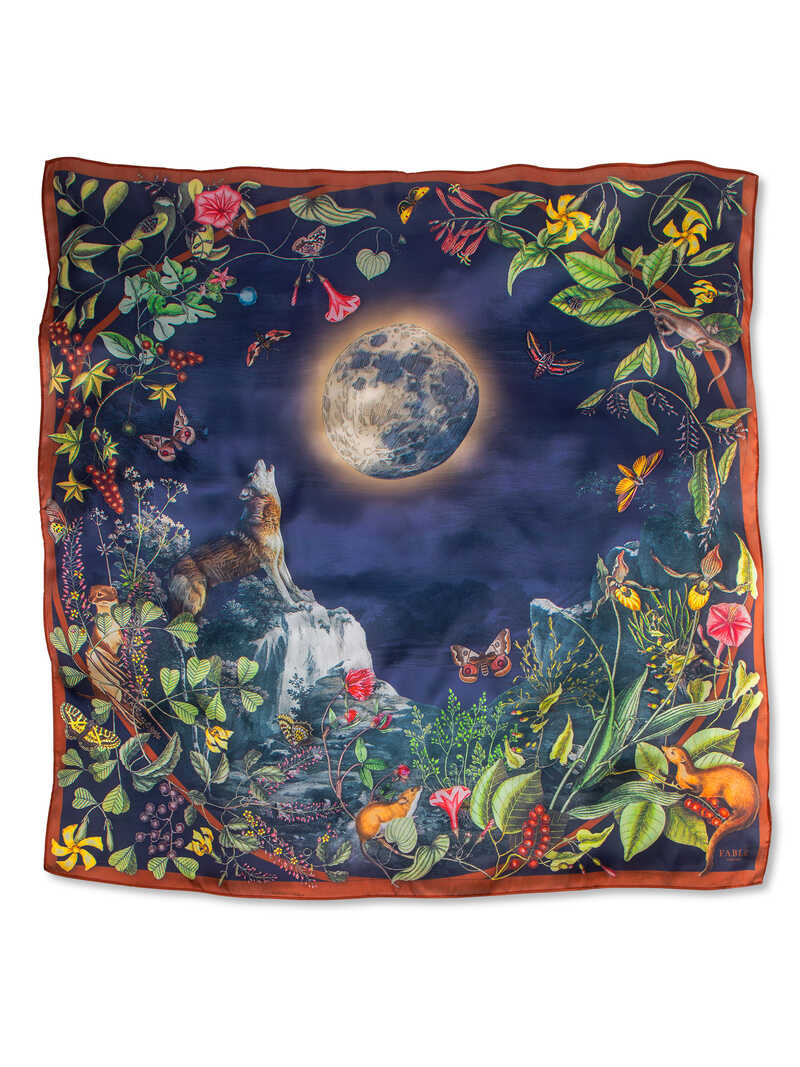 Produktbild zu Seidentuch Wolf Garden
