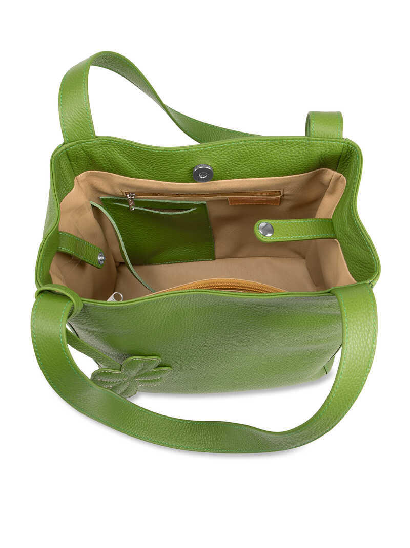 Alternatives Bild 1 zu Handtasche Lederbeutel mit Kleeblattanh�nger