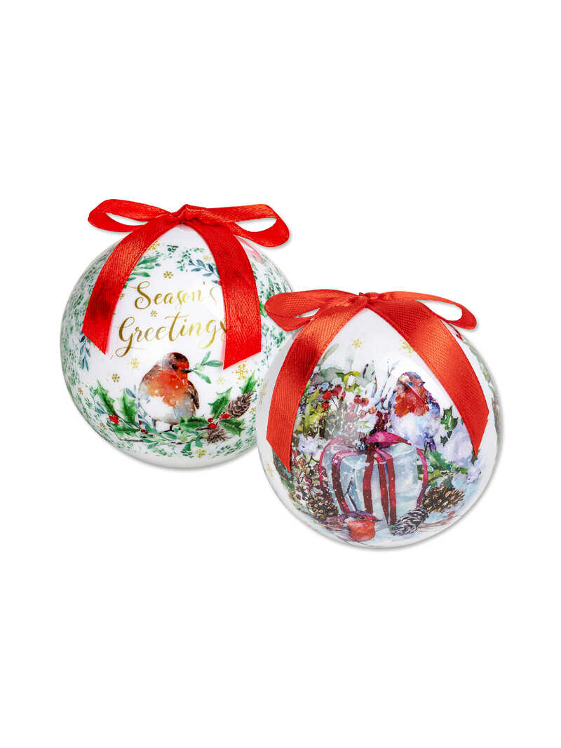 Alternatives Bild 1 zu Christbaumkugeln mit Rotkehlchen