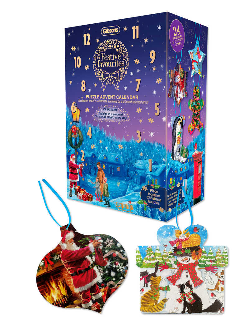Produktbild zu Puzzle-Adventskalender mit 24 Weihnachts-Puzzles