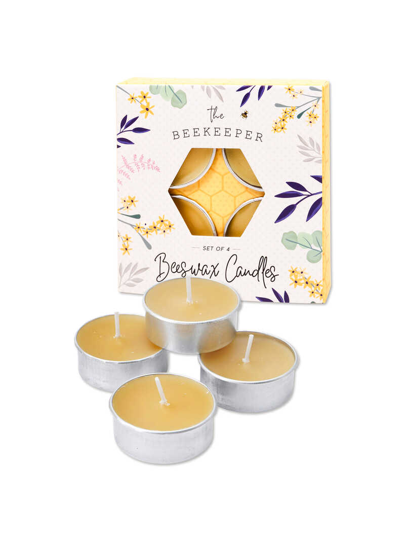 Produktbild zu 4er-Set Bienenwachs-Teelichter