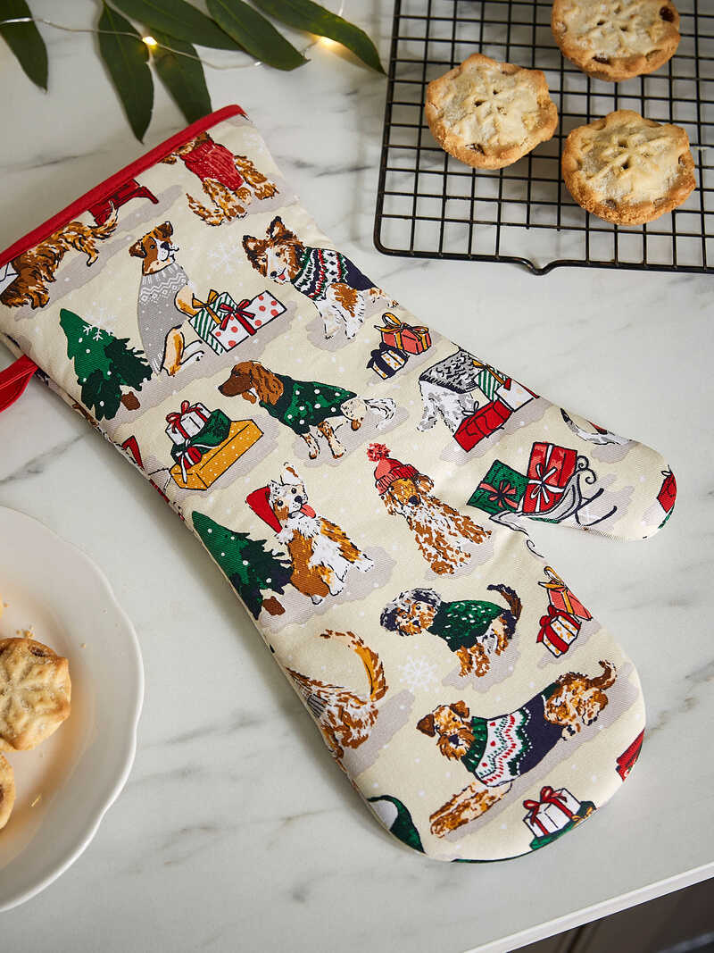 Alternatives Bild 1 zu Ofenhandschuhe mit Weihnachts-Hunden
