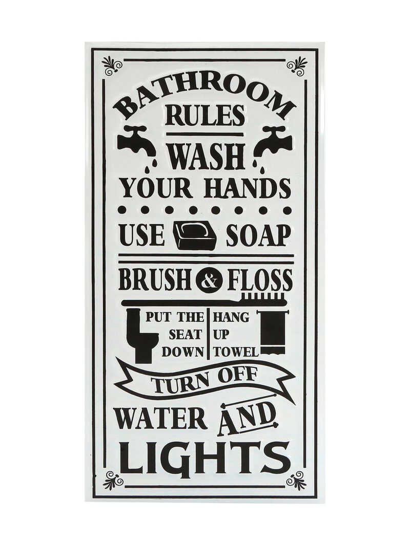 Blechschild Bathroom Rules