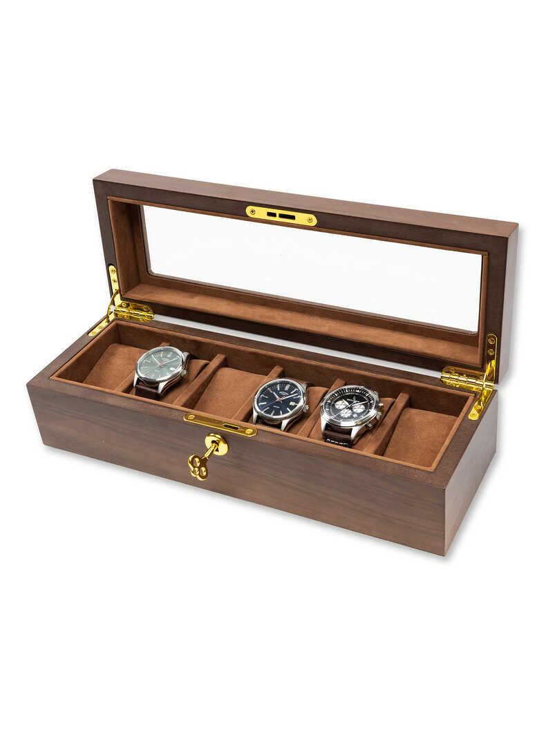 Produktbild zu Uhrenschatulle aus Holz