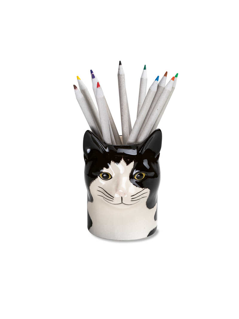 Stiftebox 'Barney' aus Keramik in Katzenform