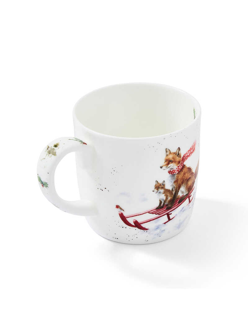 Alternatives Bild 1 zu Weihnachts-Becher mit Fuchs und Rotkehlchen