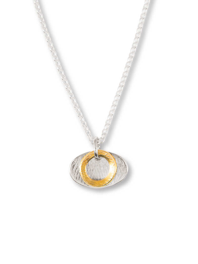 Produktbild zu Irische Silberkette Ribin teilweise vergoldet