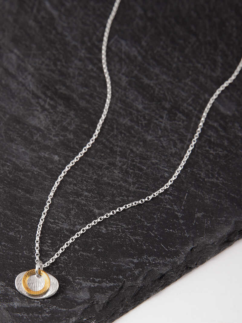 Alternatives Bild 1 zu Irische Silberkette Ribin teilweise vergoldet