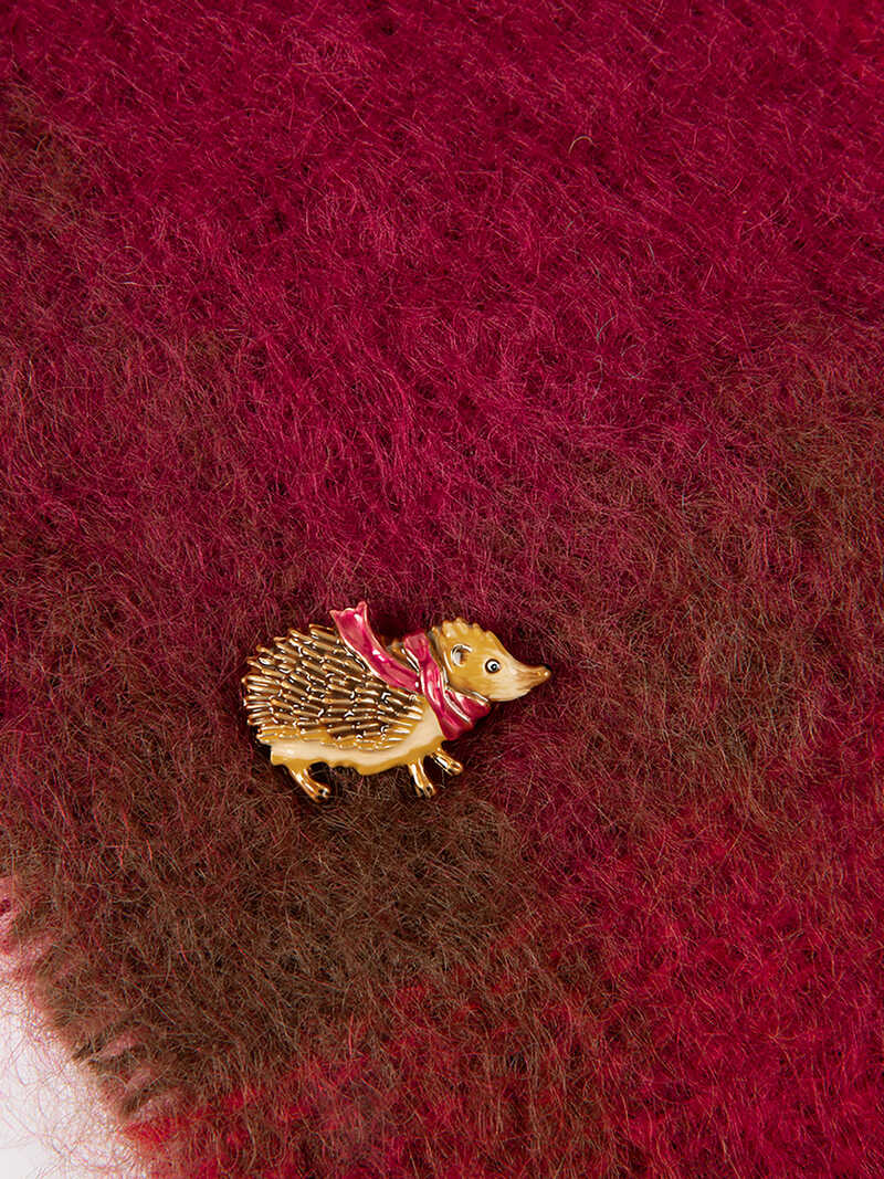 Alternatives Bild 2 zu Emaille-Brosche Igel vergoldet