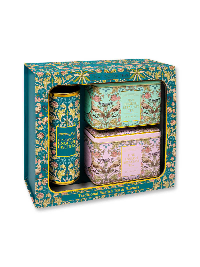 Produktbild zu Tee-Geschenkbox Fine English Breakfast Tea mit Ingwerkeksen