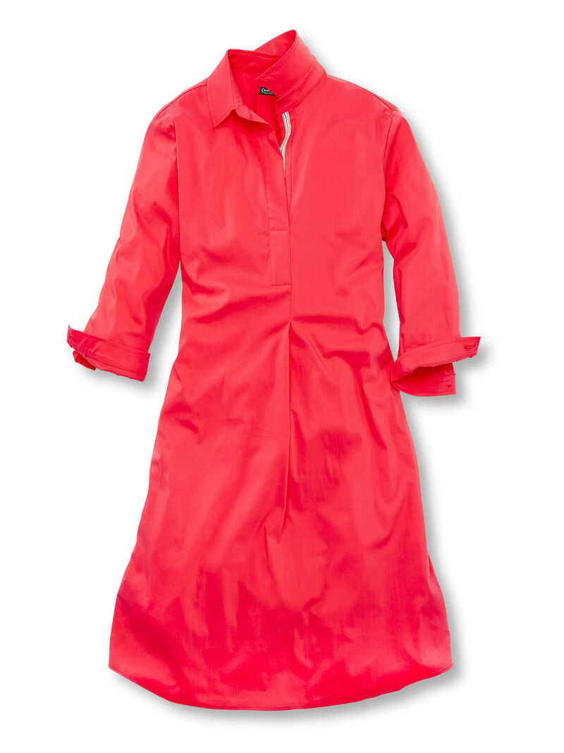 Alternatives Bild 1 zu Rotes Sommerkleid mit Hemdkragen